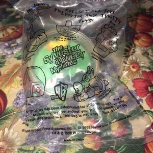 RARE Looney Tunes Sylvester & Tweety 2" Spinning Top - Hardee's 1998 - chase